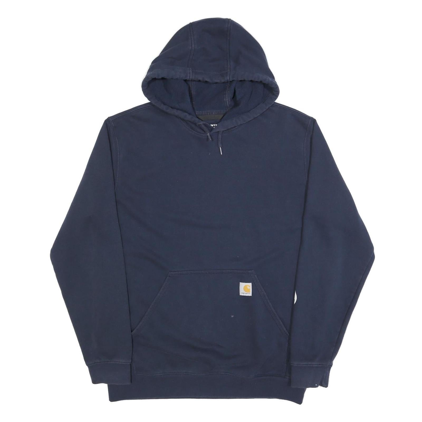 CARHARTT Mens Navy Blue Hoodie L Cotton Blend Casual Pullover Sweatshirt