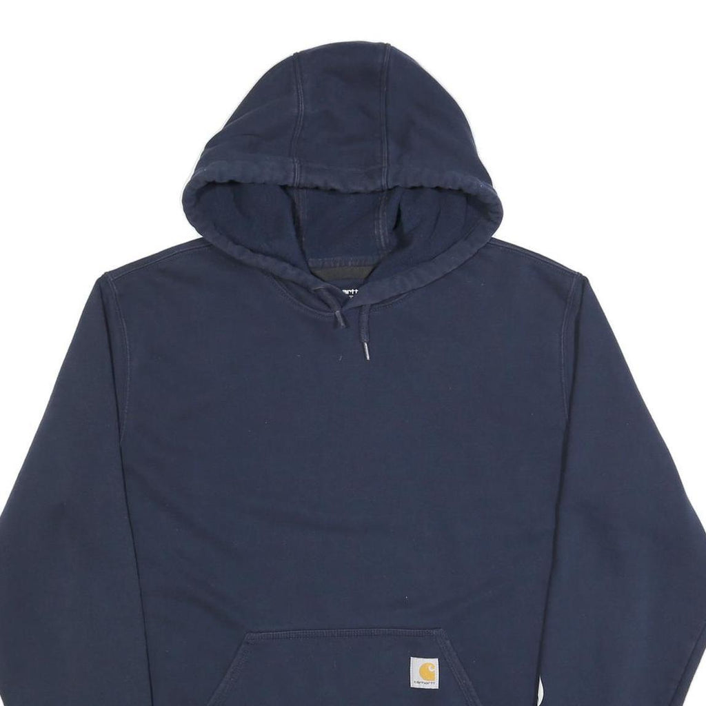 CARHARTT Mens Navy Blue Hoodie L Cotton Blend Casual Pullover Sweatshirt