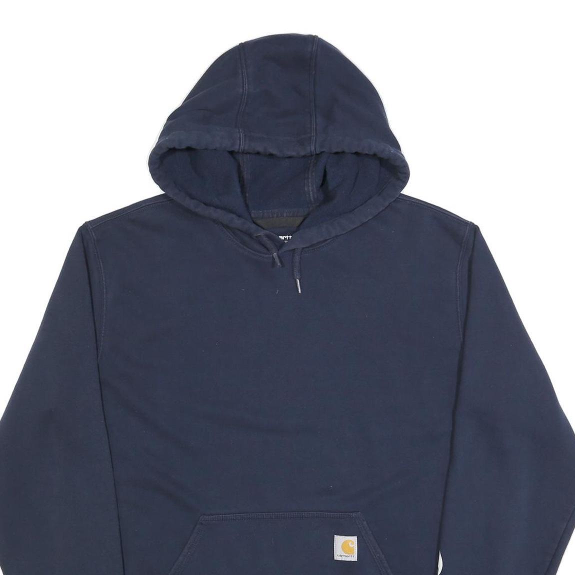 CARHARTT Mens Navy Blue Hoodie L Cotton Blend Casual Pullover Sweatshirt