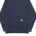 CARHARTT Mens Navy Blue Hoodie L Cotton Blend Casual Pullover Sweatshirt