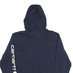 CARHARTT Mens Navy Blue Hoodie L Cotton Blend Casual Pullover Sweatshirt