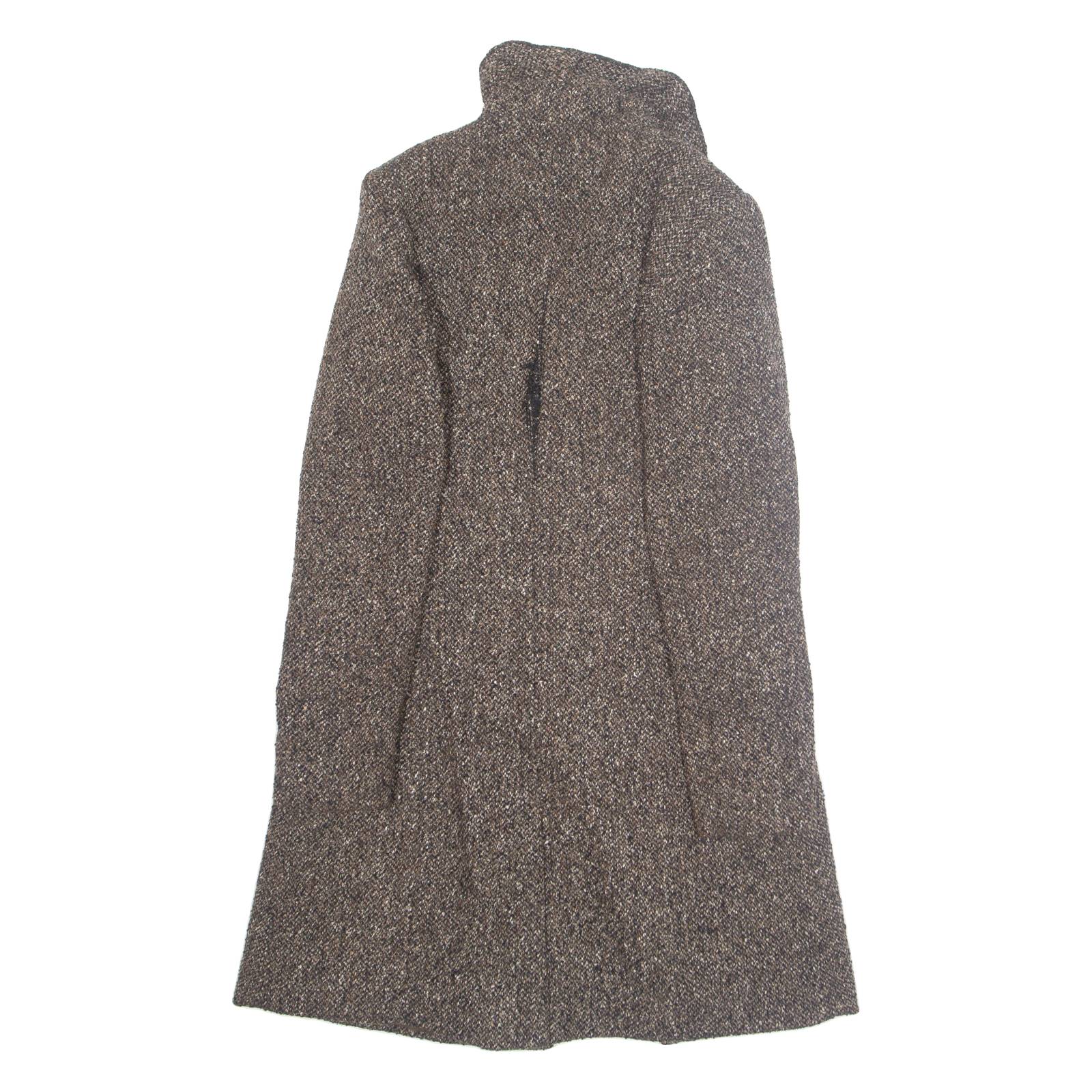 DKNY Womens Overcoat Jacket Brown Wool M
