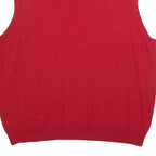 CHAPS Mens Red Jumper V-Neck Basic Knit XL Cotton Sleeveless Classic Style
