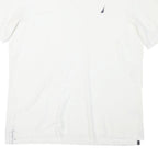 NAUTICA Mens White Polo Shirt L Slim Fit Cotton Blend Classic Summer Wear
