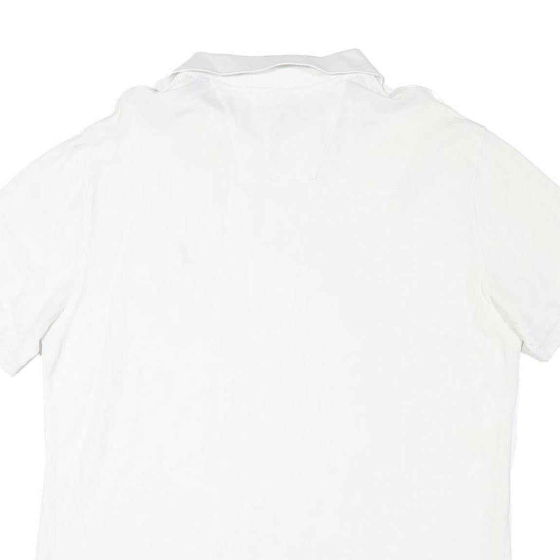 NAUTICA Mens White Polo Shirt L Slim Fit Cotton Blend Classic Summer Wear