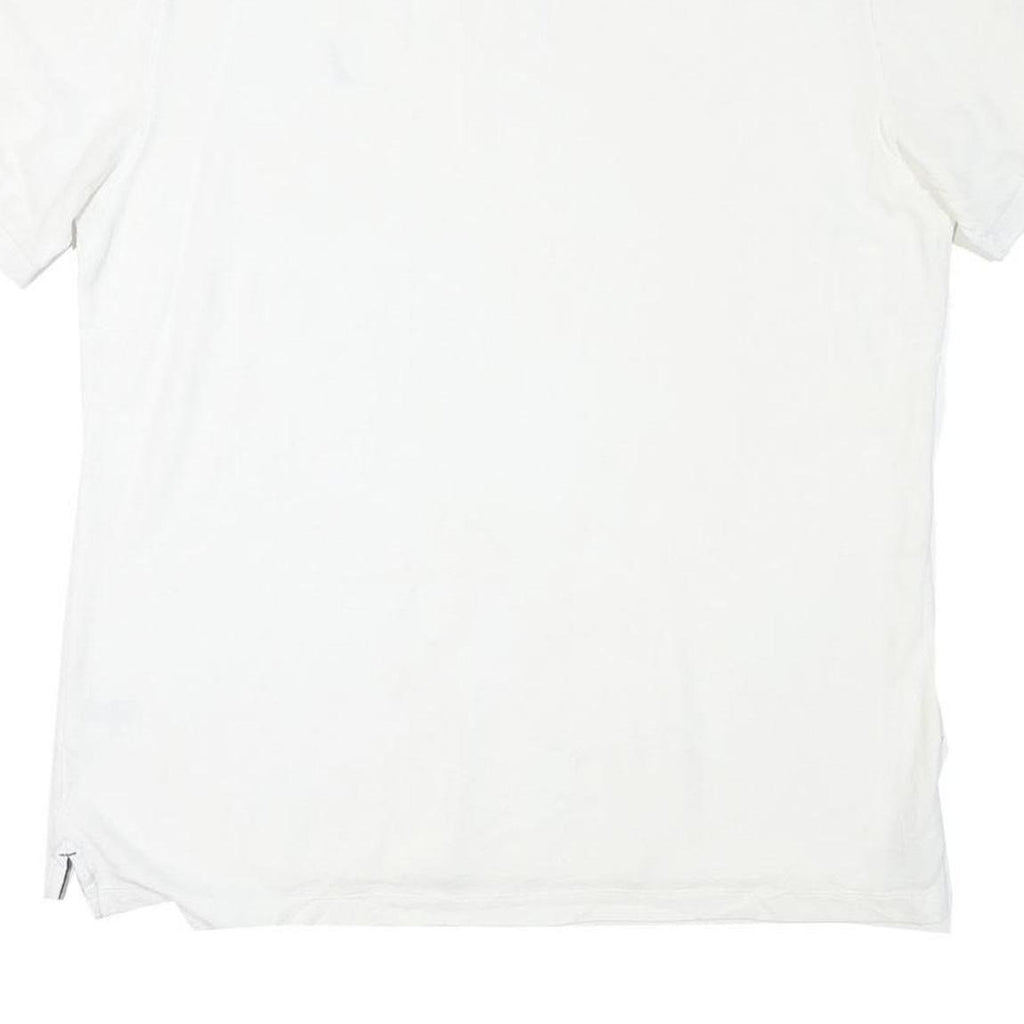NAUTICA Mens White Polo Shirt L Slim Fit Cotton Blend Classic Summer Wear