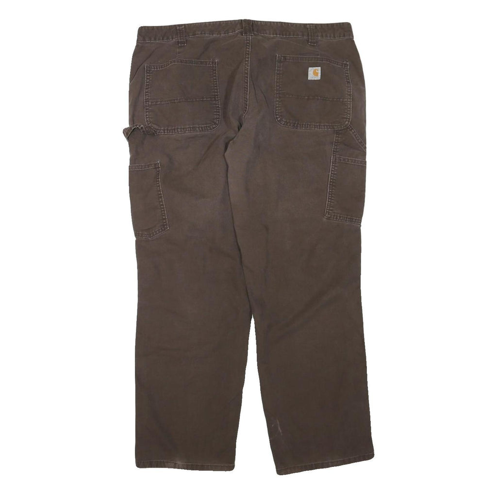 CARHARTT Womens Cotton Blend Brown Regular Straight Trousers W38 L30 Workwear