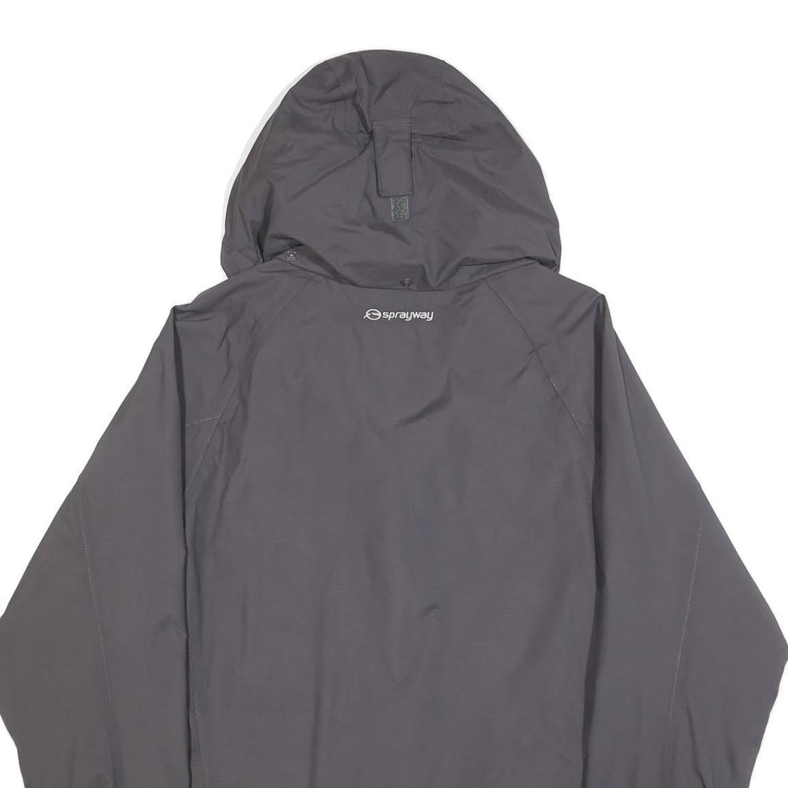 SPRAYWAY Womens Grey & Pink Outdoor Jacket L Polyester Zip Hooded Plain