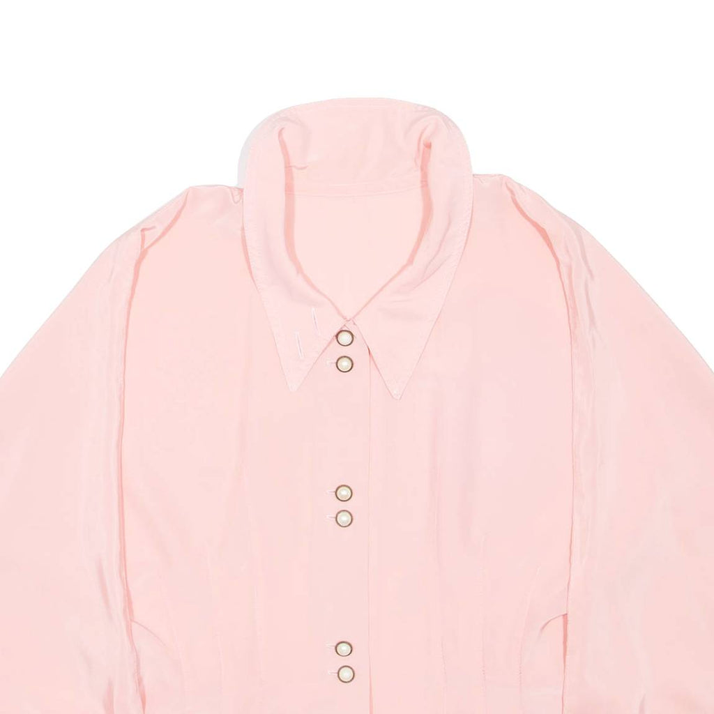 Womens Blouse Pink Collared Long Sleeve L