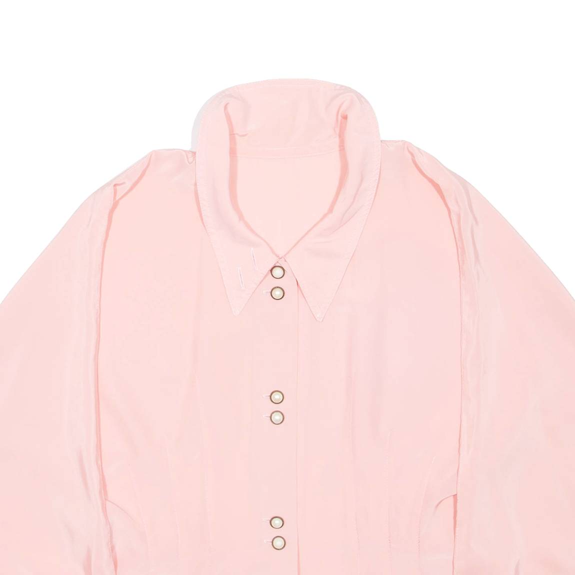 Womens Blouse Pink Collared Long Sleeve L