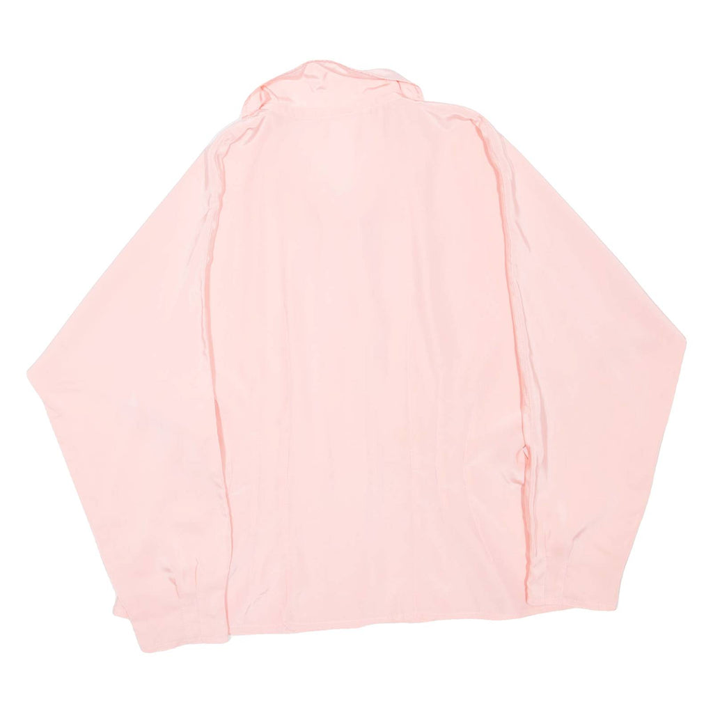 Womens Blouse Pink Collared Long Sleeve L