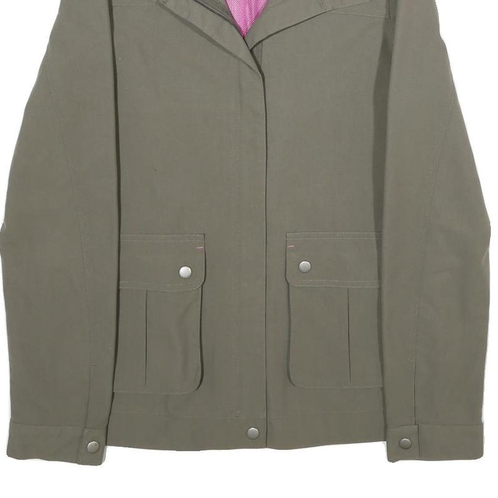 ADIDAS Womens Green Slim Jacket XS Polyamide Plain Lightweight Pink Detail