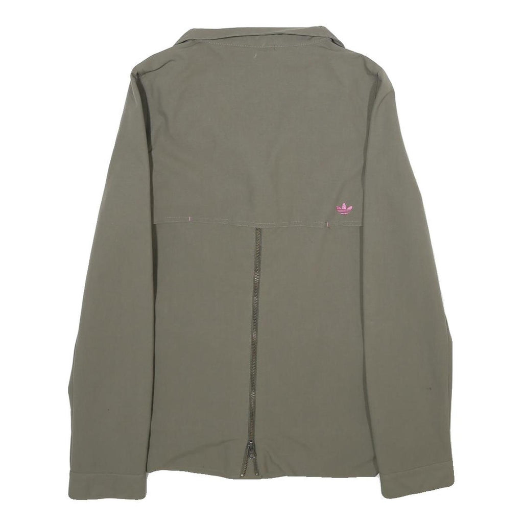 ADIDAS Womens Green Slim Jacket XS Polyamide Plain Lightweight Pink Detail