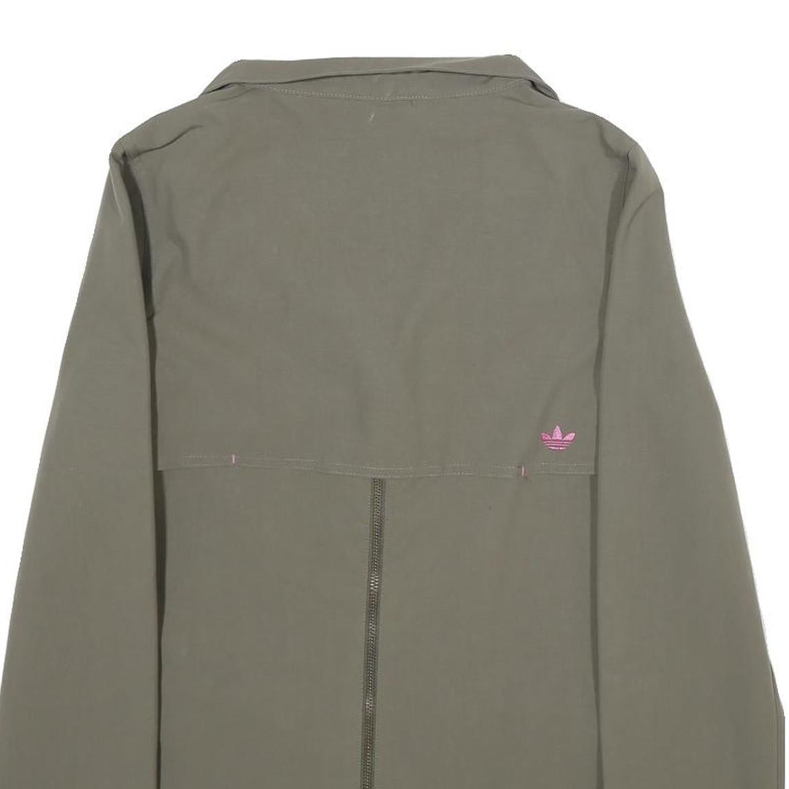 ADIDAS Womens Green Slim Jacket XS Polyamide Plain Lightweight Pink Detail