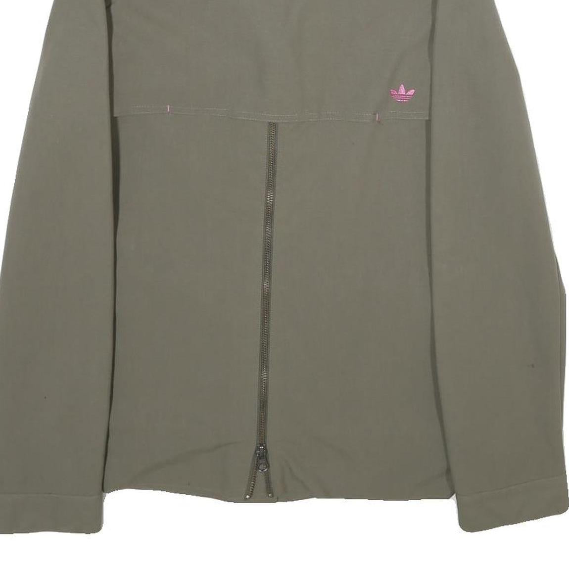 ADIDAS Womens Green Slim Jacket XS Polyamide Plain Lightweight Pink Detail