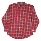 NAUTICA Mens Red Plaid Cotton Blend Shirt XL Smart Casual Button Down