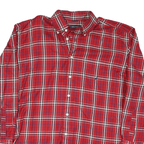 NAUTICA Mens Red Plaid Cotton Blend Shirt XL Smart Casual Button Down