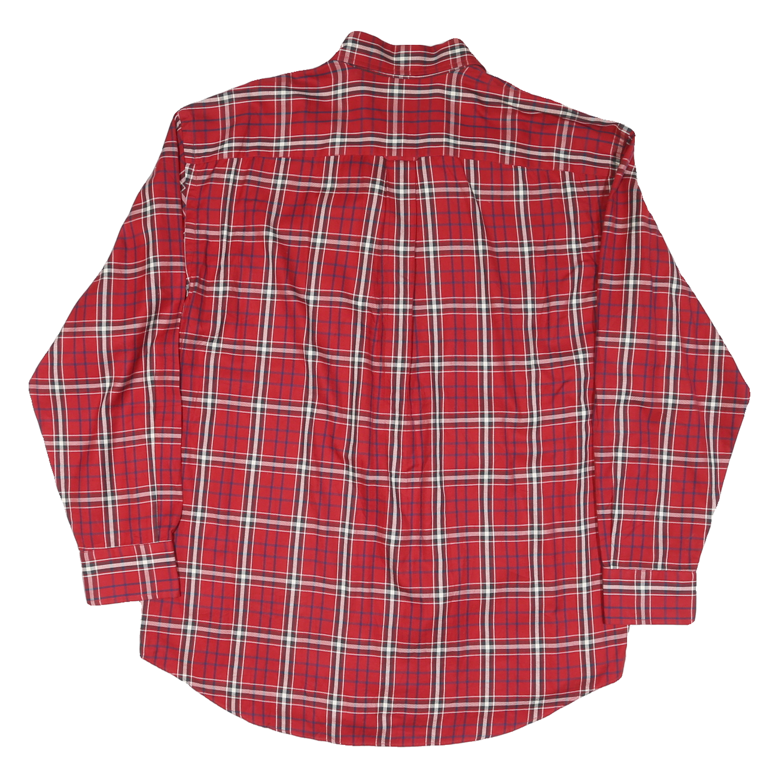 NAUTICA Mens Red Plaid Cotton Blend Shirt XL Smart Casual Button Down