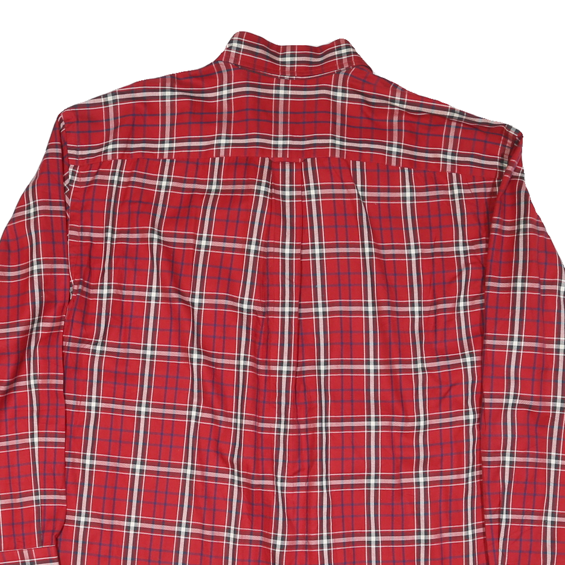 NAUTICA Mens Red Plaid Cotton Blend Shirt XL Smart Casual Button Down