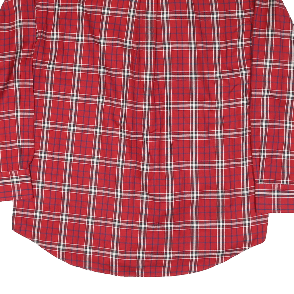 NAUTICA Mens Red Plaid Cotton Blend Shirt XL Smart Casual Button Down