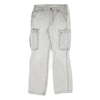 CARHARTT Mens Cotton Beige Regular Straight Leg Trousers W30 L32 Casual Workwear