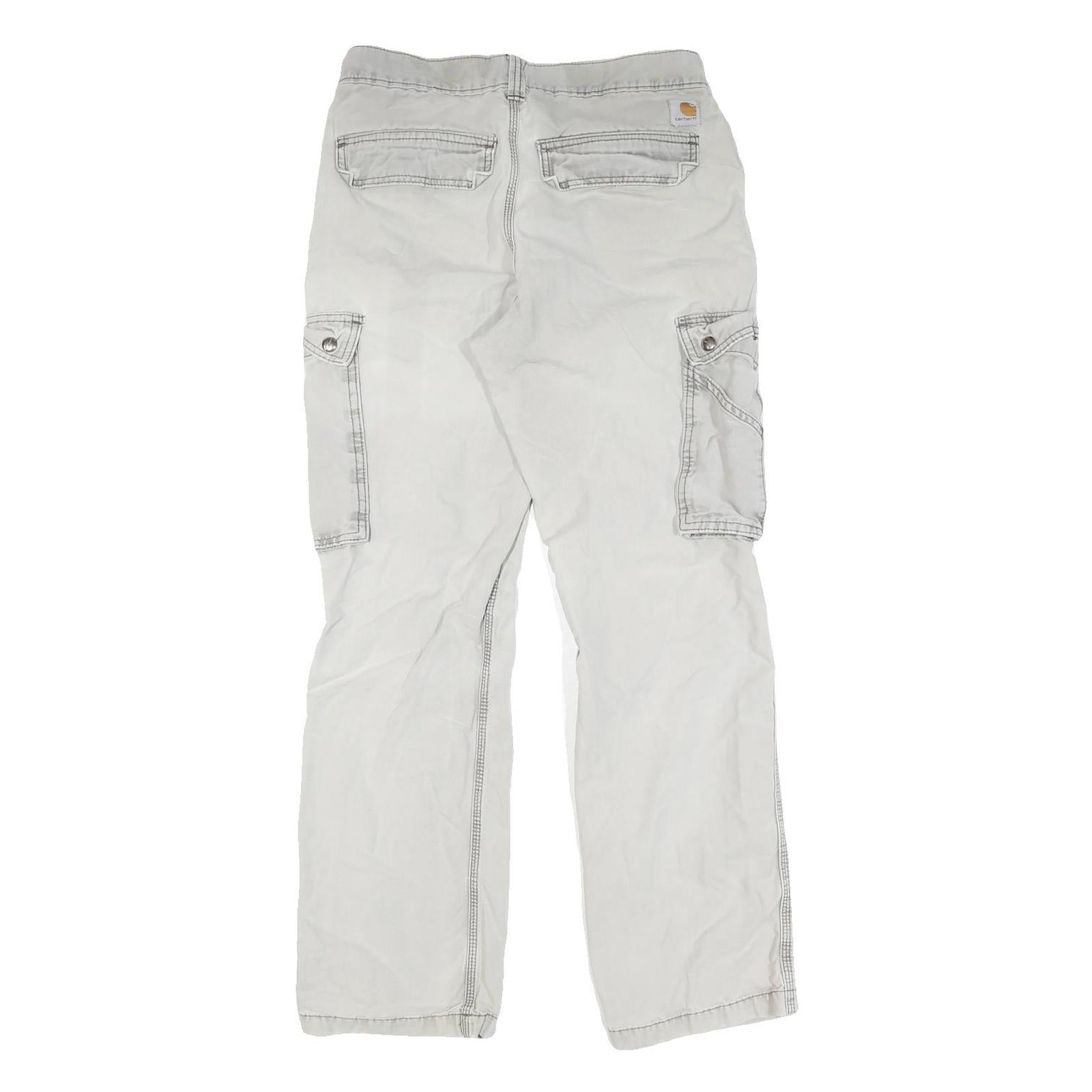 CARHARTT Mens Cotton Beige Regular Straight Leg Trousers W30 L32 Casual Workwear