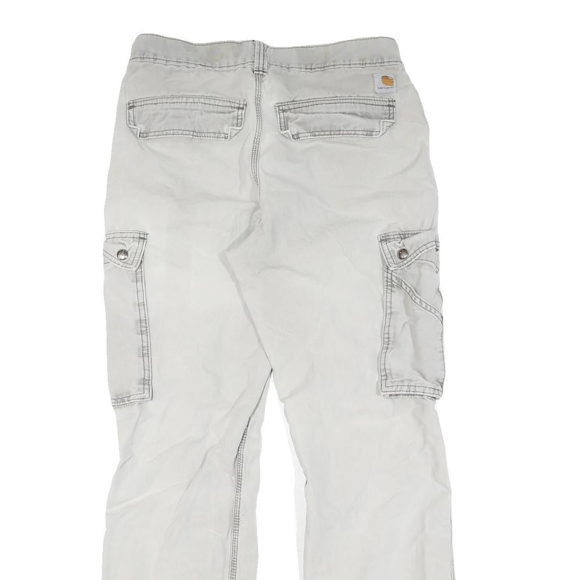 CARHARTT Mens Cotton Beige Regular Straight Leg Trousers W30 L32 Casual Workwear