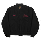 GAME Womens Black Wool Blend Button Jacket 2XL Embroidered Logo Safe Driver