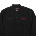 GAME Womens Black Wool Blend Button Jacket 2XL Embroidered Logo Safe Driver