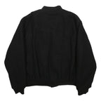 GAME Womens Black Wool Blend Button Jacket 2XL Embroidered Logo Safe Driver