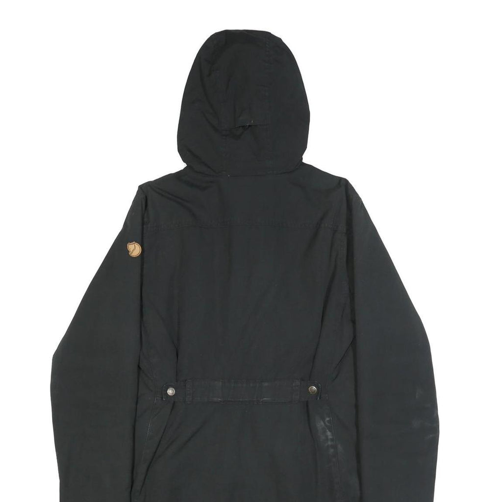 FJALLRAVEN Womens Black Hooded Jacket S Woven Zip Outdoor Casual