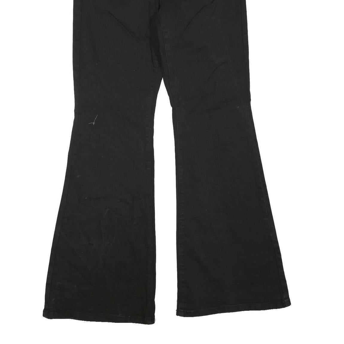 CELEBRITY PINK Womens Black Regular Flared Denim Jeans W30 L32 Braided Waistband