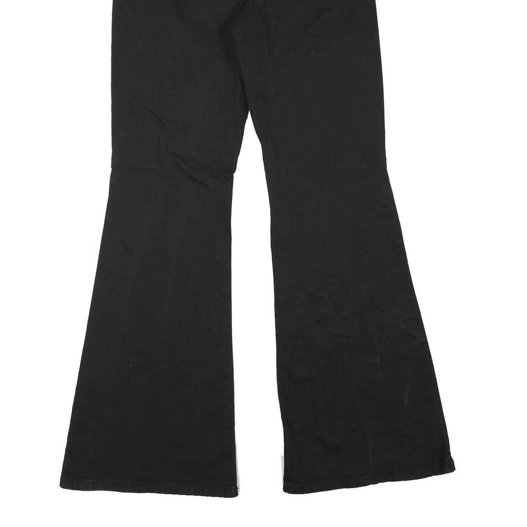 CELEBRITY PINK Womens Black Regular Flared Denim Jeans W30 L32 Braided Waistband