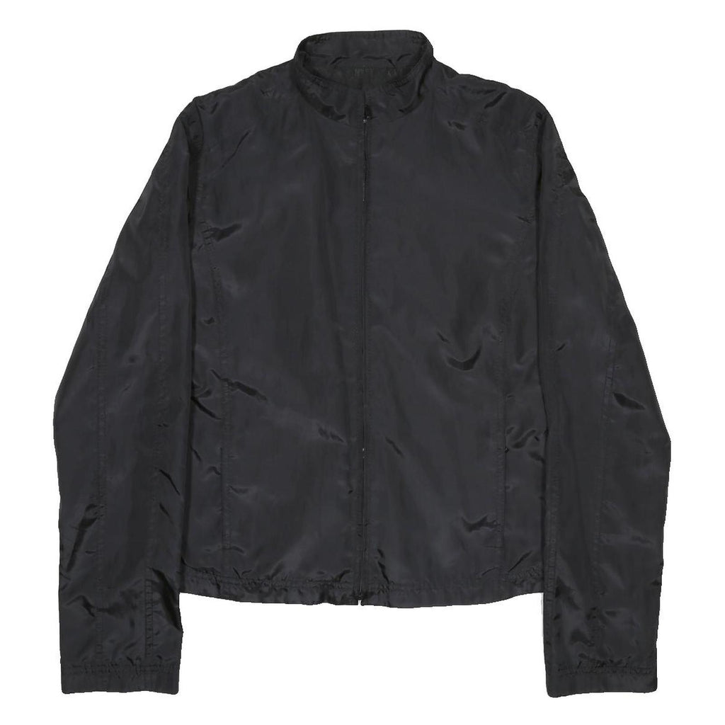 HUGO BOSS Womens Black Bomber Jacket M Polyester Blend Plain Zip Closure