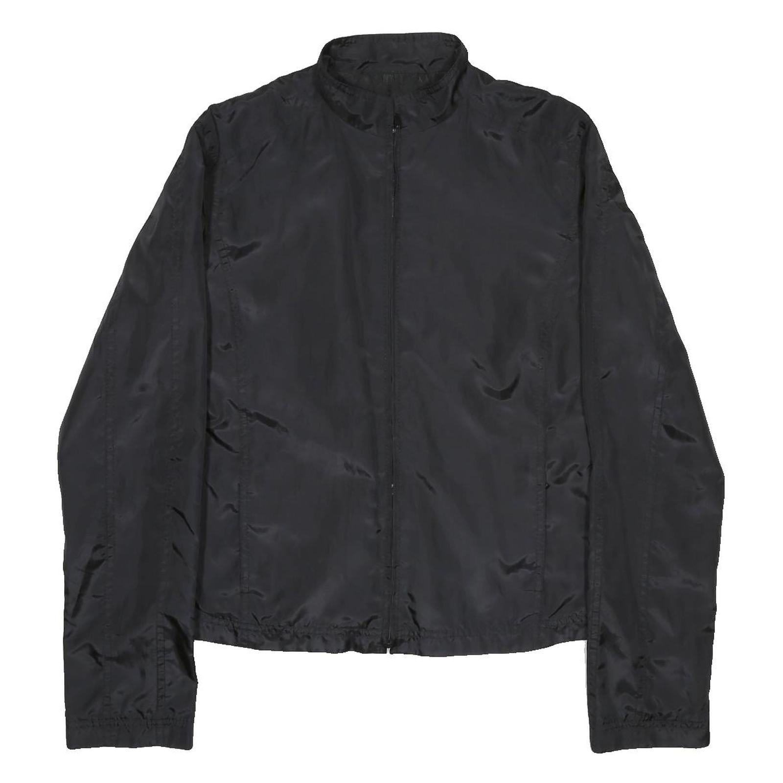 HUGO BOSS Womens Black Bomber Jacket M Polyester Blend Plain Zip Closure