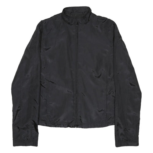HUGO BOSS Womens Black Bomber Jacket M Polyester Blend Plain Zip Closure