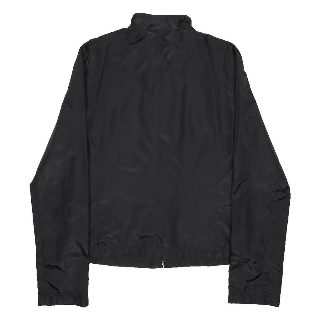 HUGO BOSS Womens Black Bomber Jacket M Polyester Blend Plain Zip Closure
