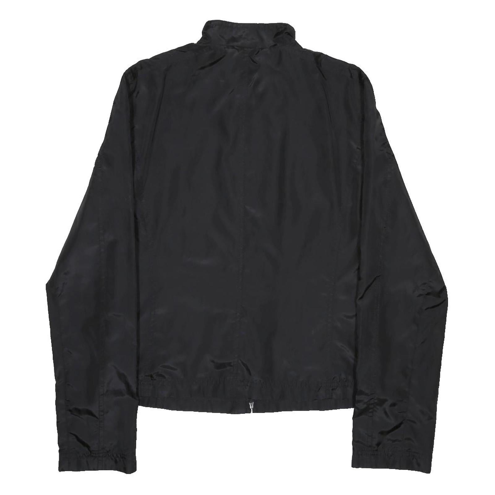 HUGO BOSS Womens Black Bomber Jacket M Polyester Blend Plain Zip Closure
