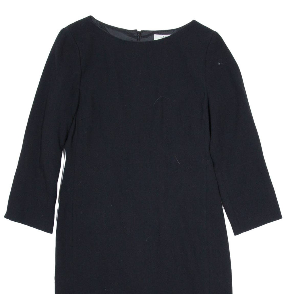 LK BENNETT Womens Shift Dress Black Wool Knee Length UK 10