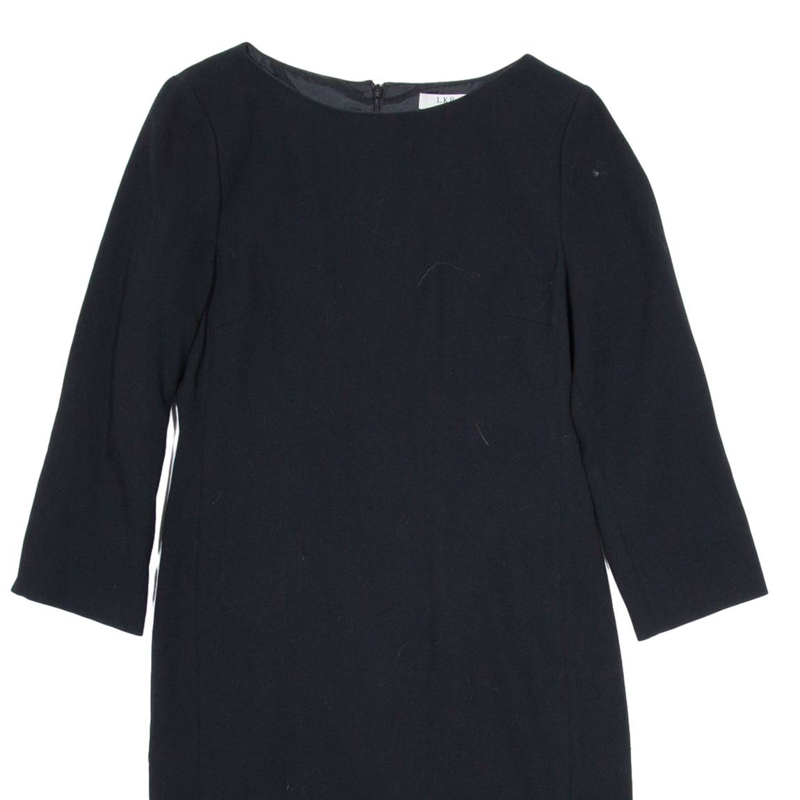 LK BENNETT Womens Shift Dress Black Wool Knee Length UK 10
