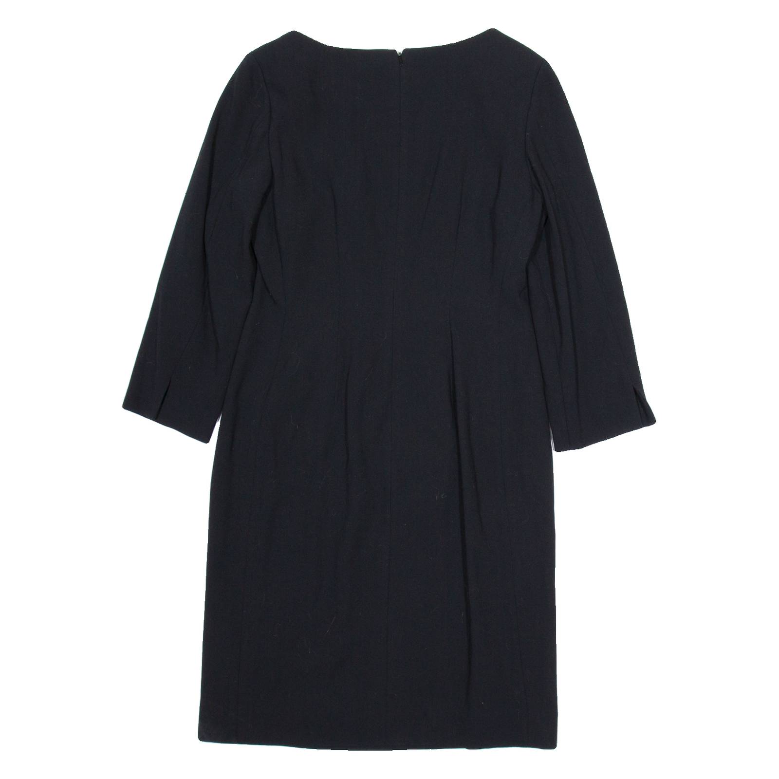 LK BENNETT Womens Shift Dress Black Wool Knee Length UK 10