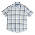 TOMMY HILFIGER Mens Blue & Grey Check Shirt M Classic Fit Casual Button-Down