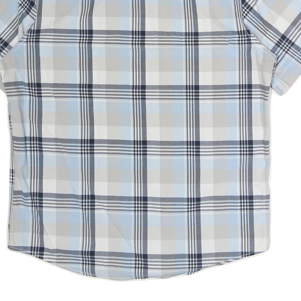TOMMY HILFIGER Mens Blue & Grey Check Shirt M Classic Fit Casual Button-Down
