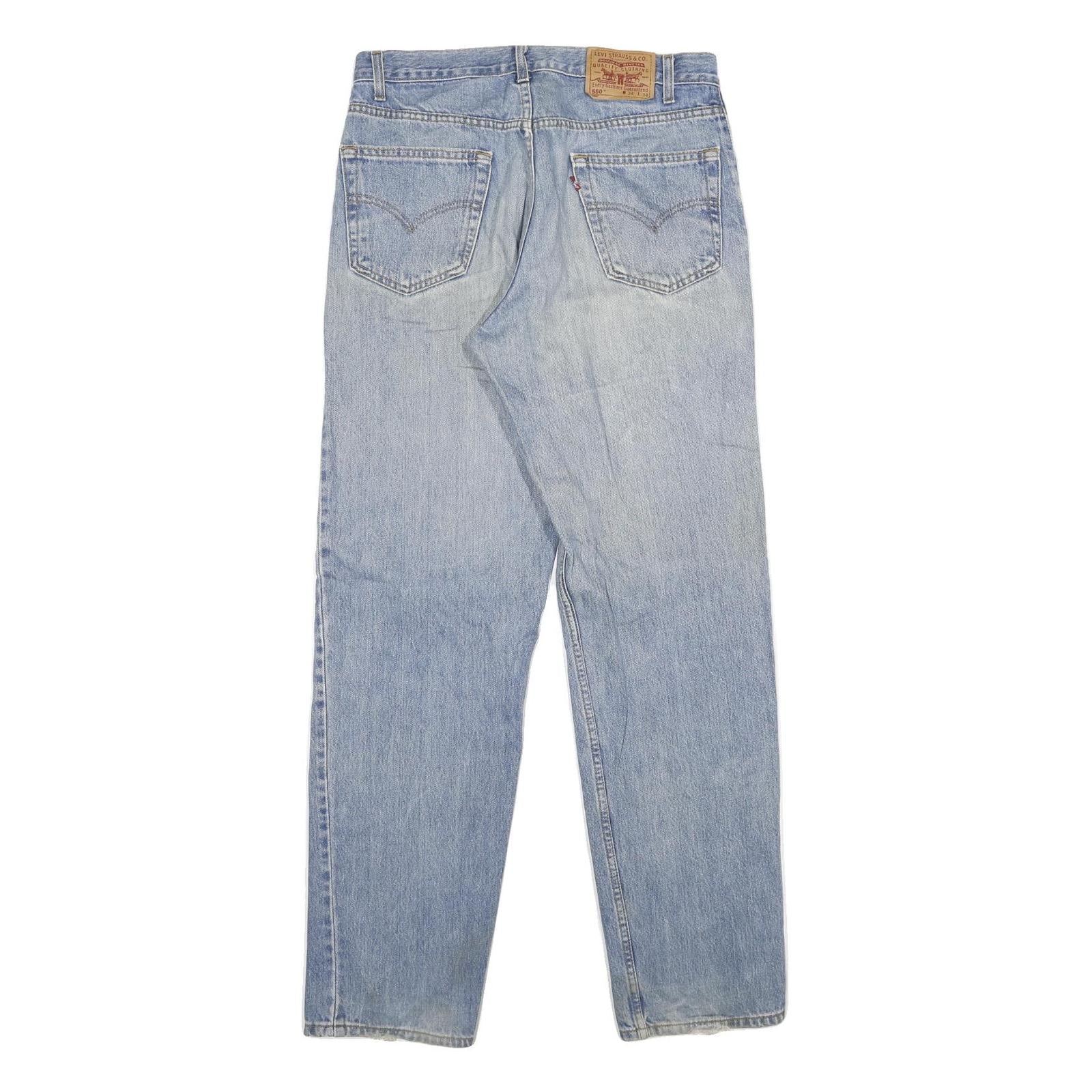 LEVI'S 550 STRAIGHT Mens Jeans Blue Relaxed Straight Denim Light W34 L34 Classic