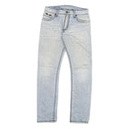 Light Blue Mens Slim Skinny Denim Jeans Cotton Blend W30 L31 Faded Washed Zip