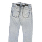 Light Blue Mens Slim Skinny Denim Jeans Cotton Blend W30 L31 Faded Washed Zip