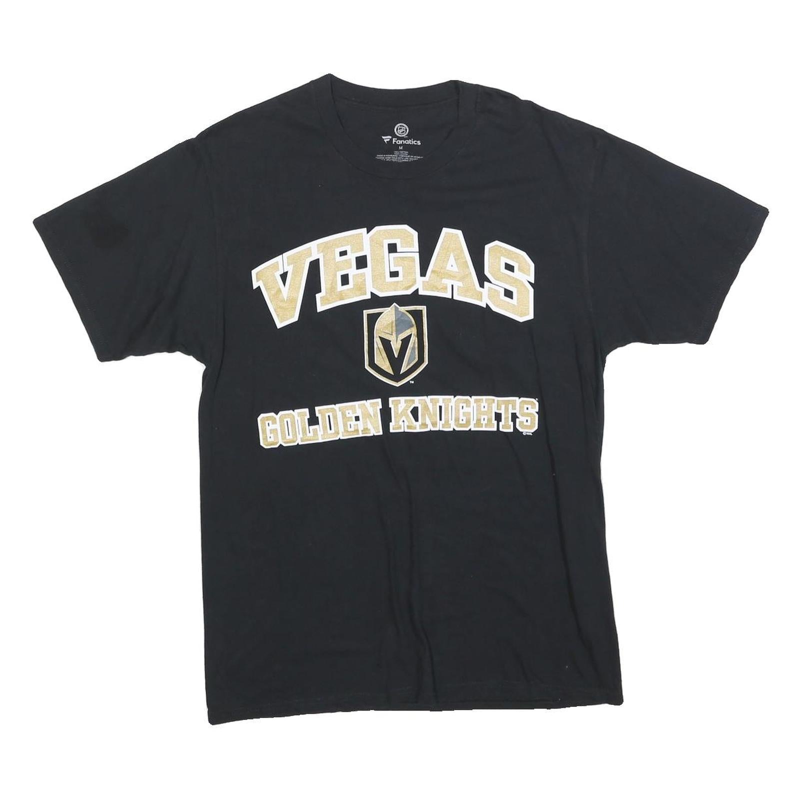 FANATICS Mens Black Vegas Golden Knights Graphic T-Shirt M Short Sleeve Crew