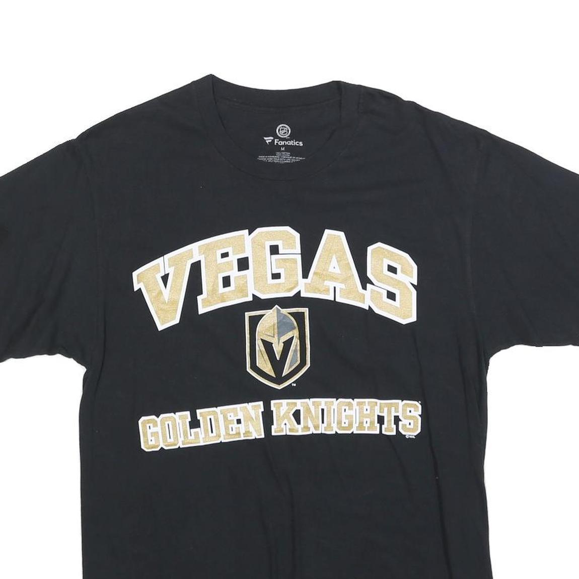 FANATICS Mens Black Vegas Golden Knights Graphic T-Shirt M Short Sleeve Crew
