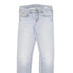 CARHARTT Mens Slim Light Blue Denim Jeans W30 L34 Zip Closure Cotton Blend