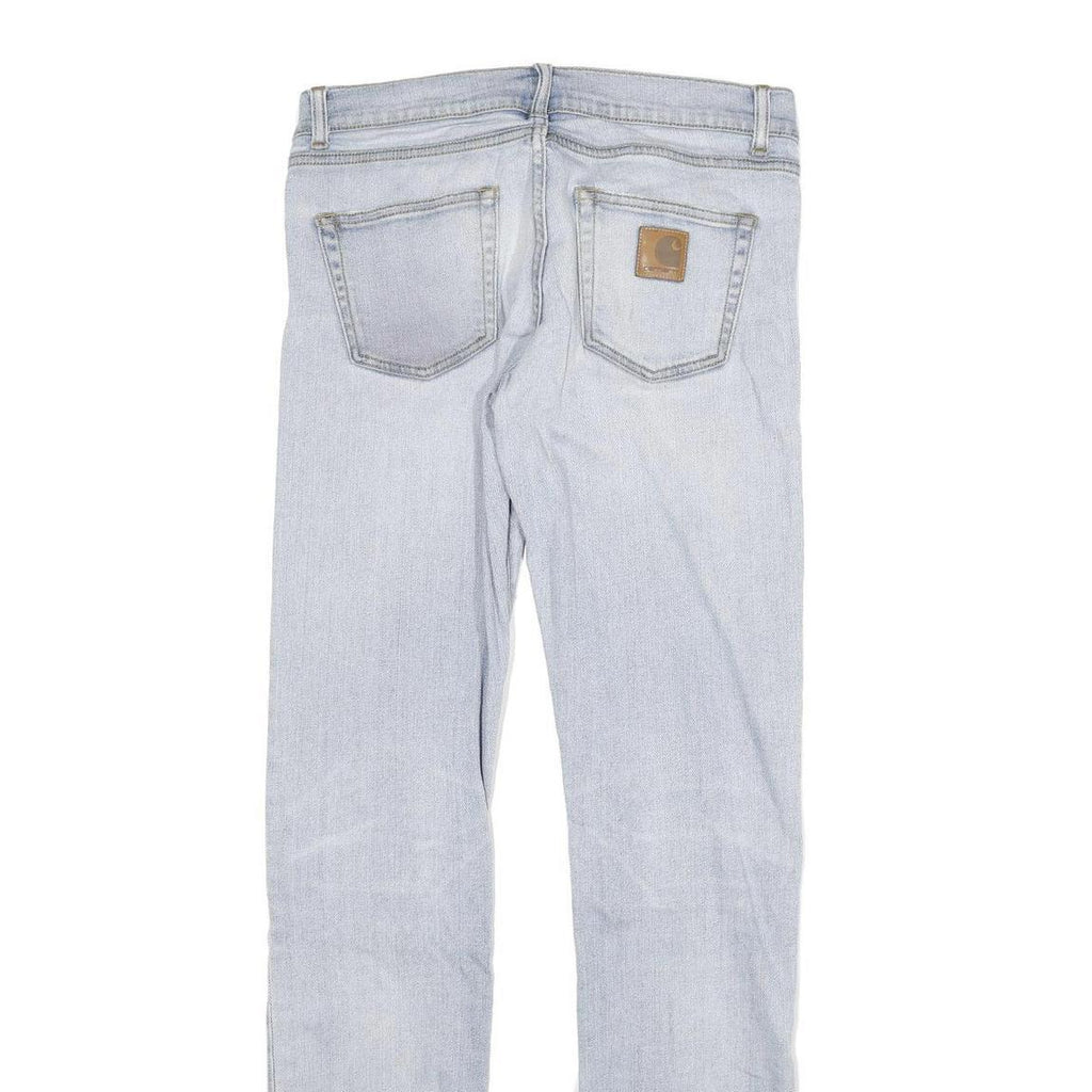 CARHARTT Mens Slim Light Blue Denim Jeans W30 L34 Zip Closure Cotton Blend